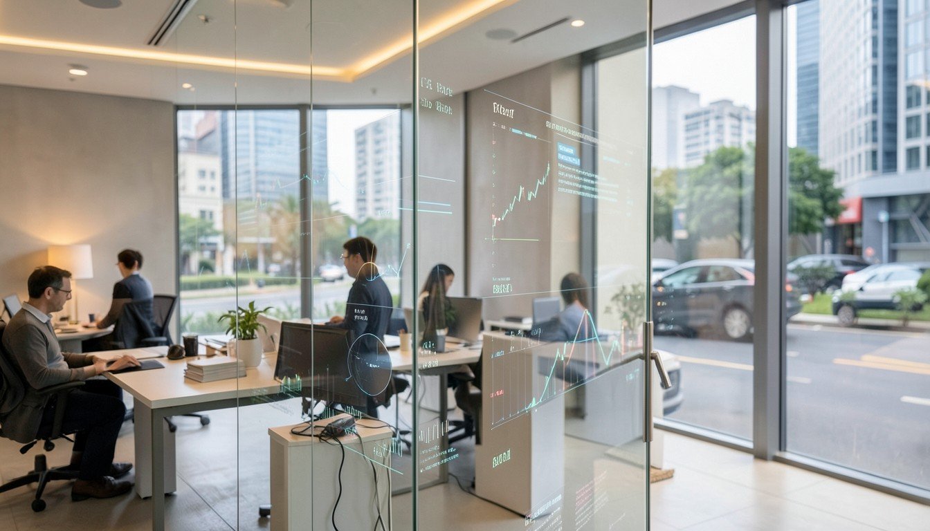 Modern bank office